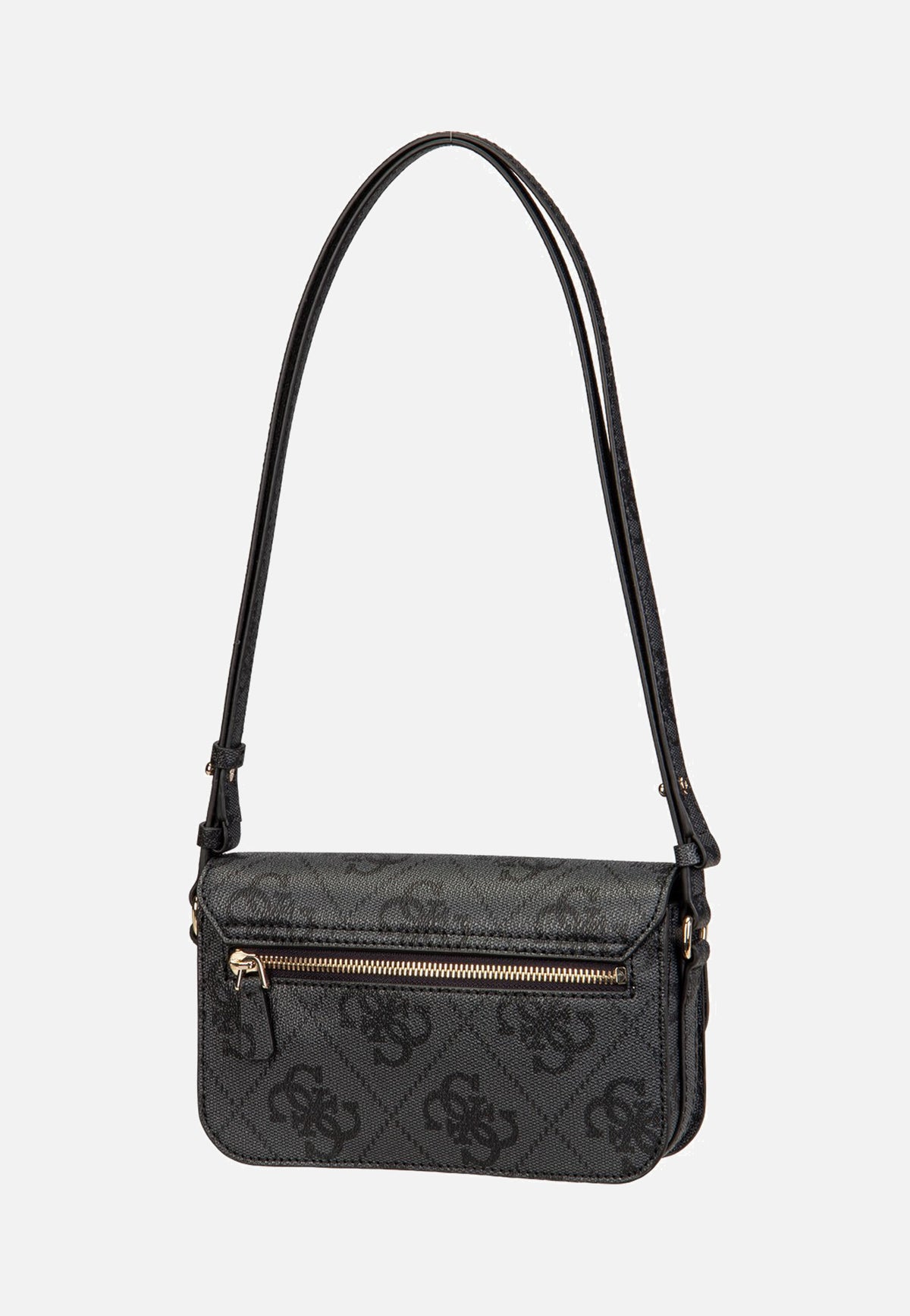 Guess Janie Logo Conv Xbody Flap Coal Logo Schoudertas