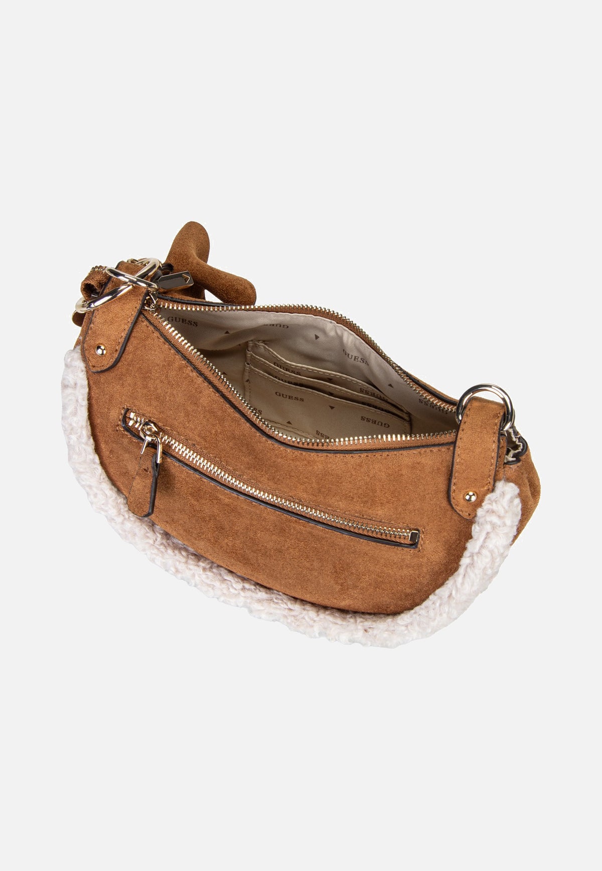 Guess Katie Convertible Suede 53180 Cognac Shoulder Bag