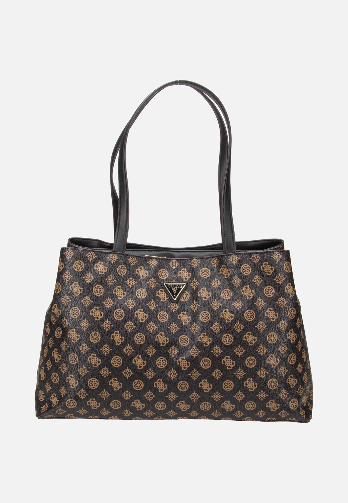 Guess Wilder Tri Compartment Tote Brown Shopper