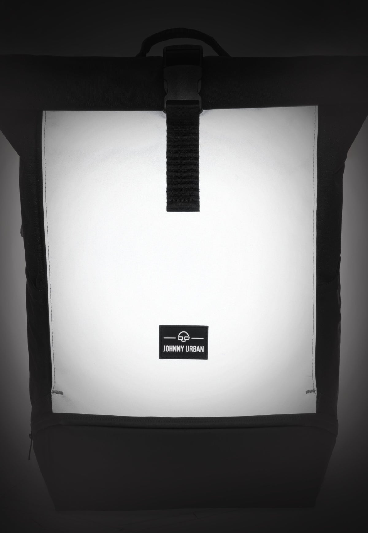 Johnny Urban Allen Medium Black Reflective Rolltop Rugzak