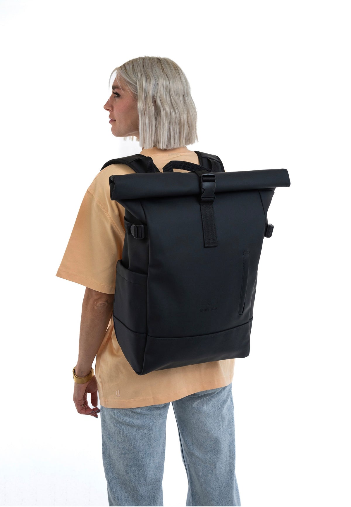 Johnny Urban Harvey Large Black Rolltop Rugzak