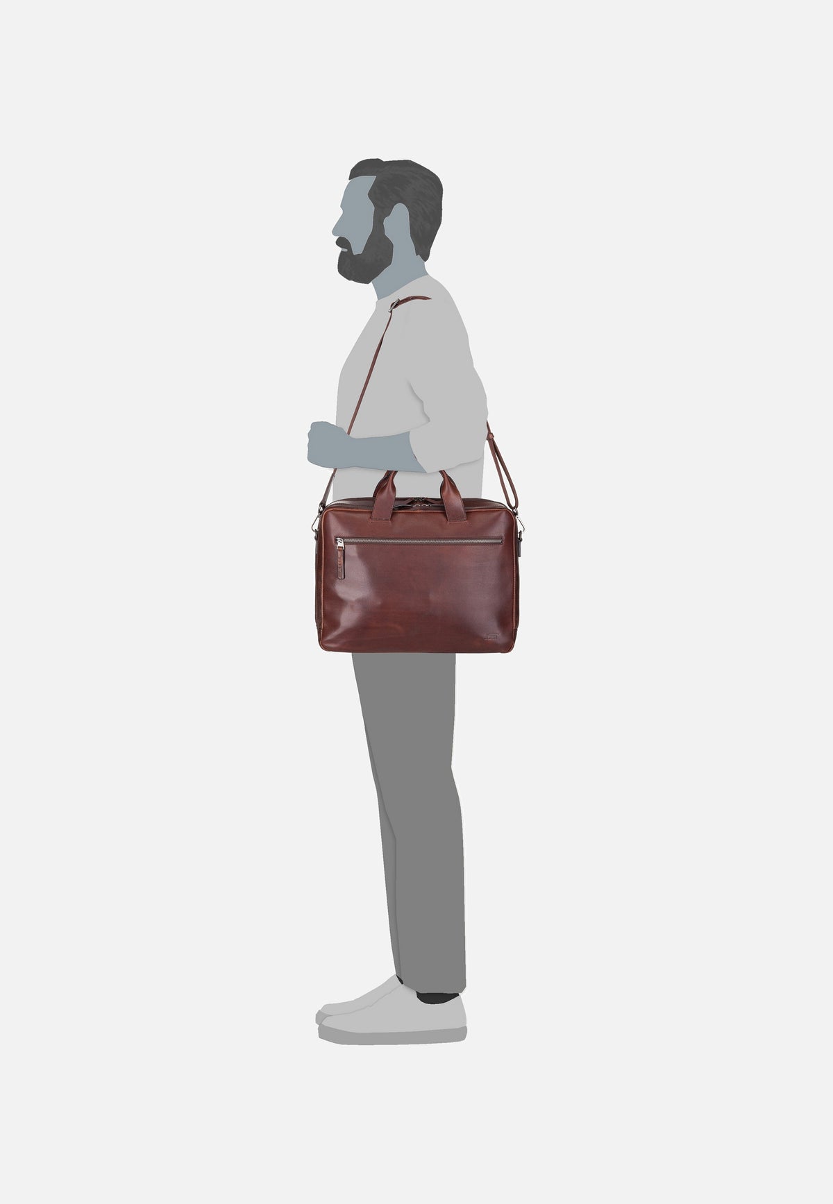 Jost Lund Business M 6744 Braun Briefcase