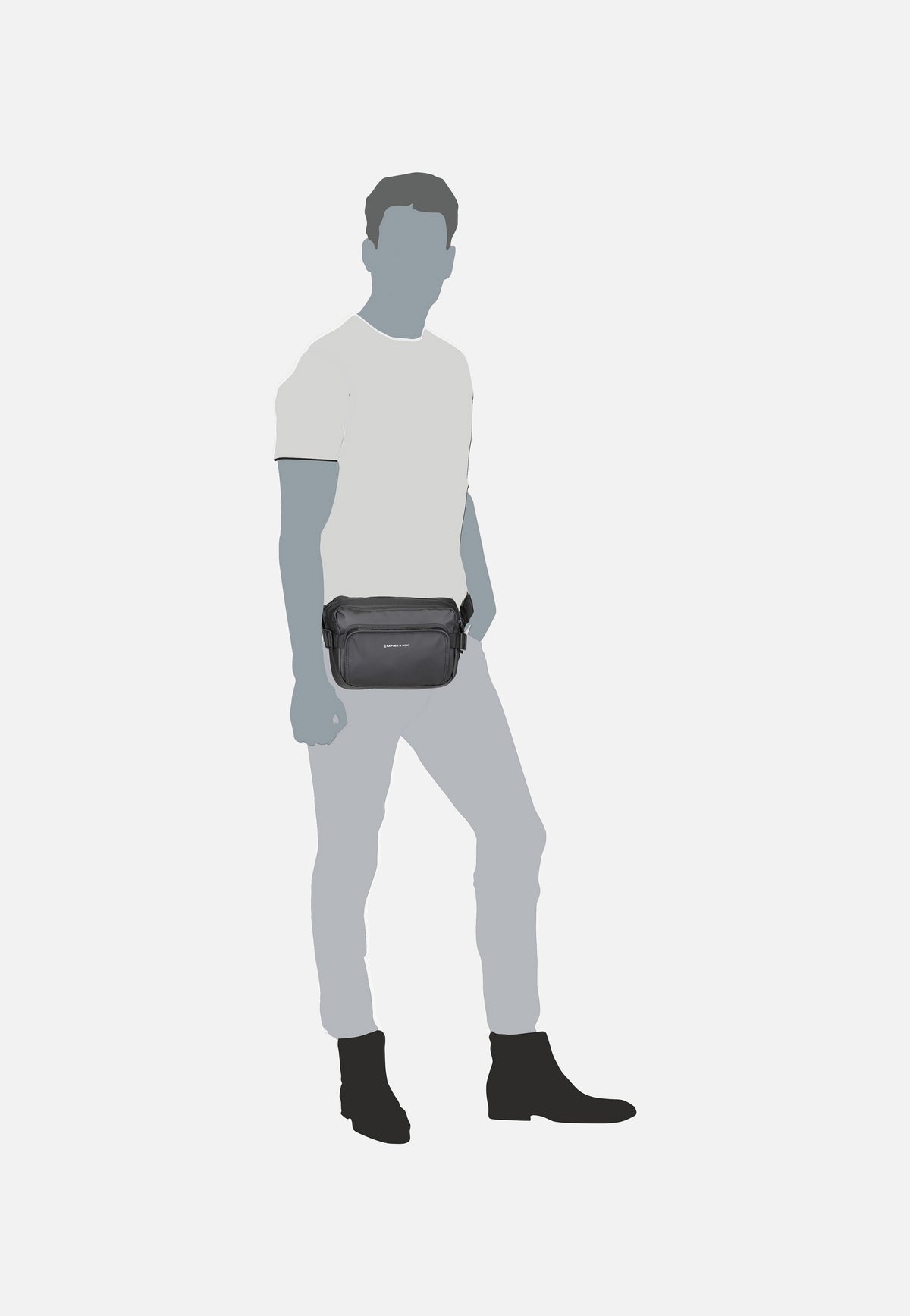 Kapten & Son Lisbon CB All Black Fanny Pack
