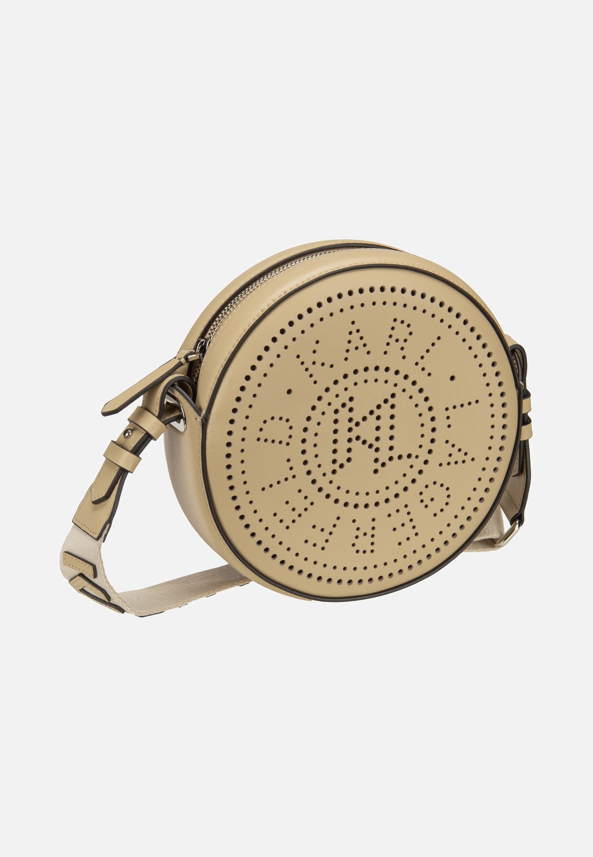 Karl Lagerfeld K/Circle Round CB Perforated Safari Crossbody Bag