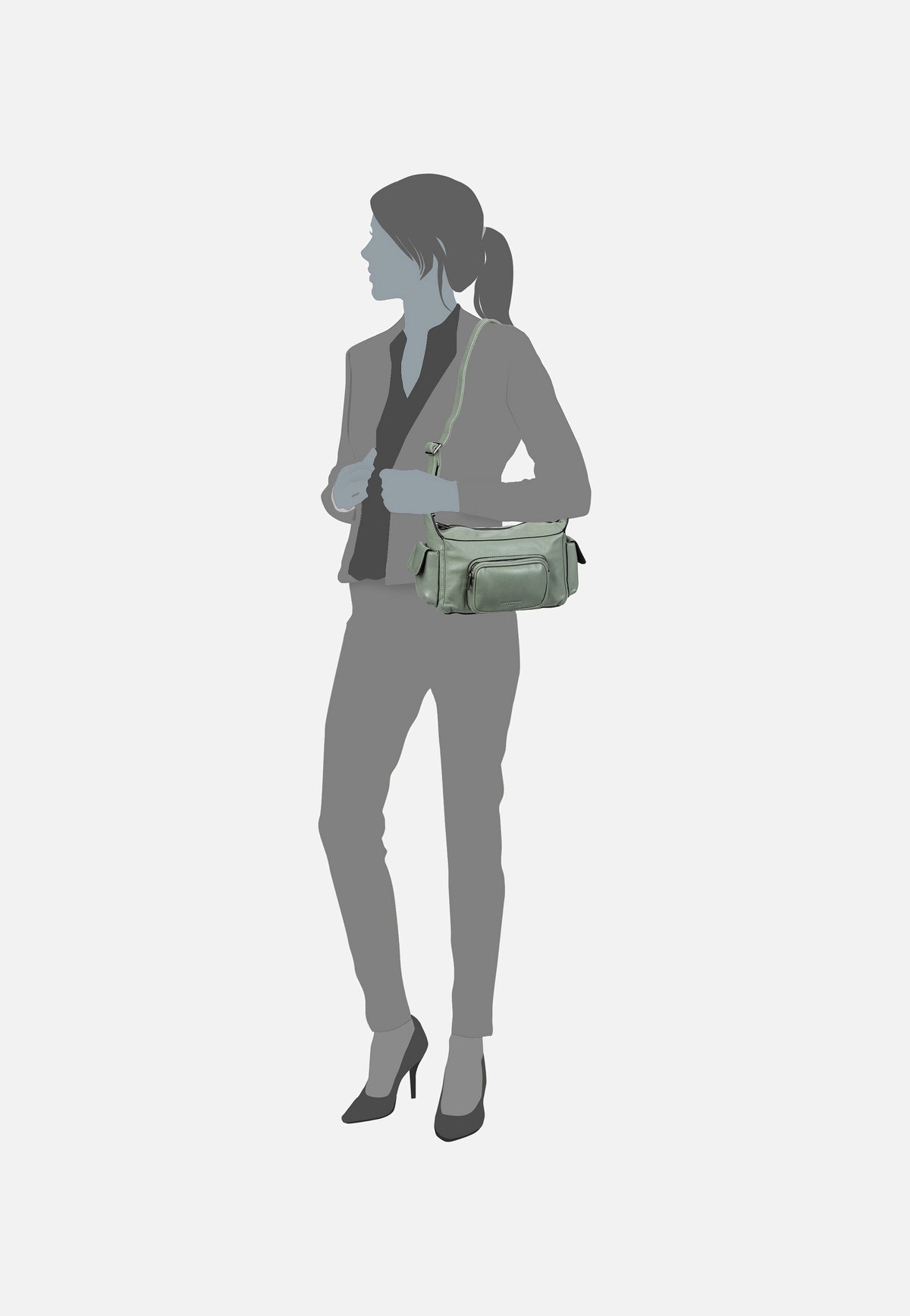 Liebeskind Berlin Lila S 2163085 Forest Green Shoulder Bag