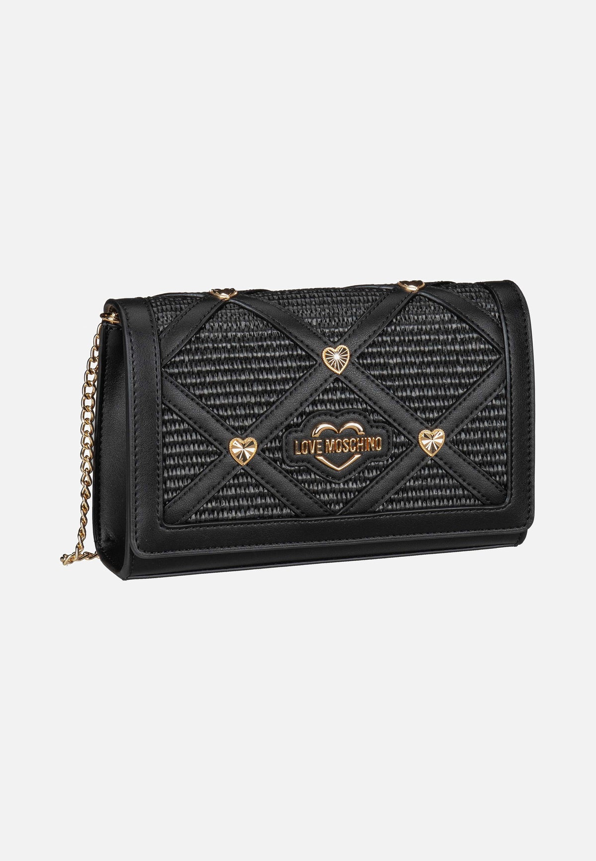 Love Moschino Smart Daily Bag 4314 Black Raffia Crossbody Bag