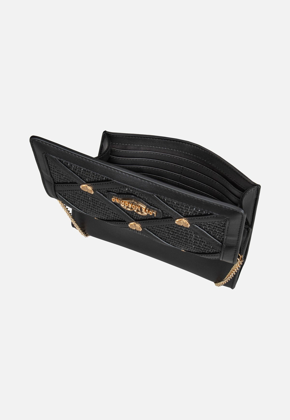 Love Moschino Smart Daily Bag 4314 Black Raffia Crossbody Bag