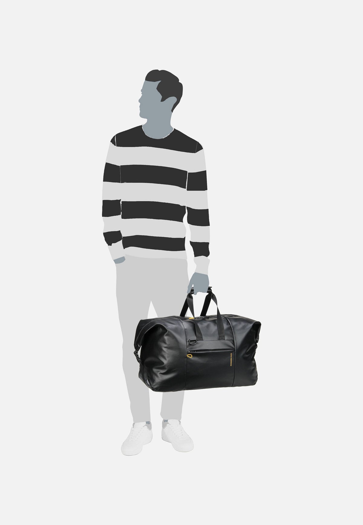 Mandarina Duck Eco Coated Duffle OSB02 Black Dufflebag