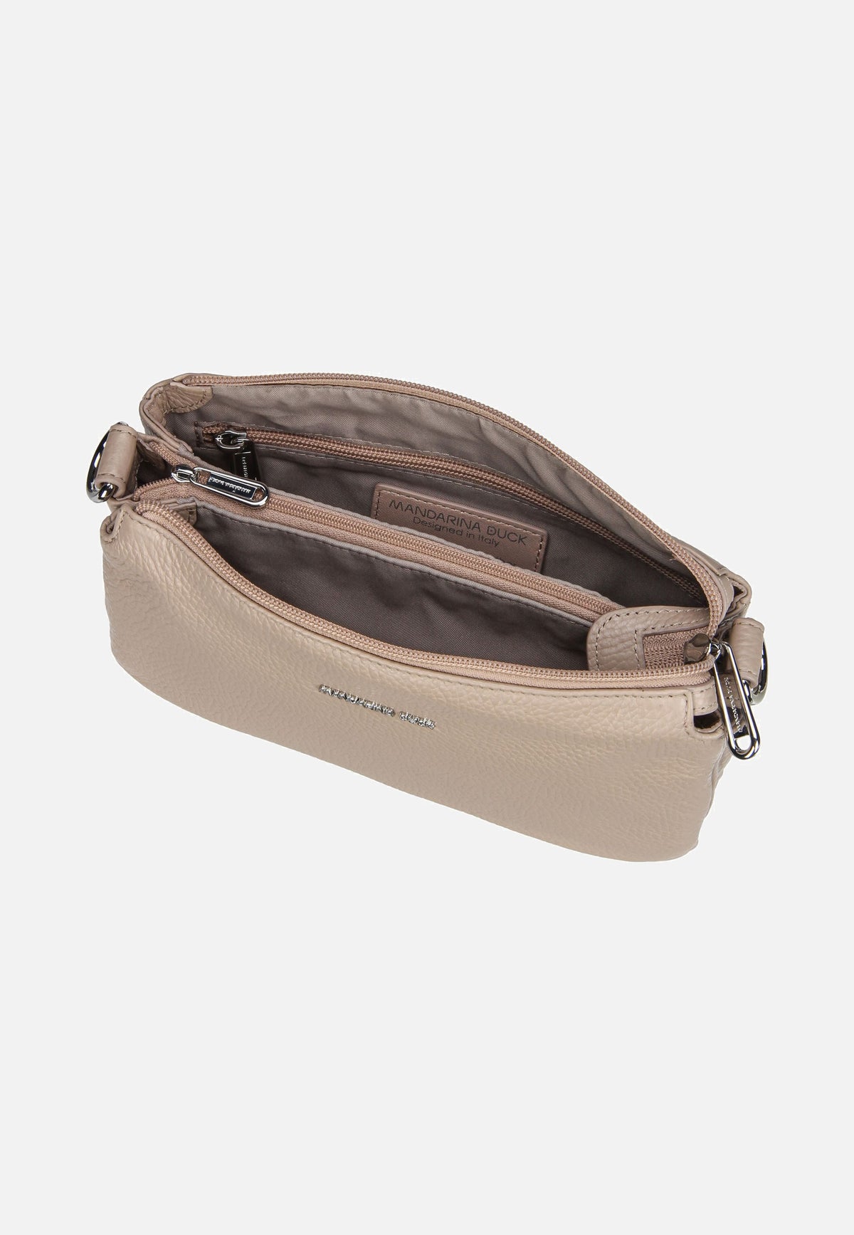 Mandarina Duck Mellow Leather Pochette FZT82 Warm Taupe Schoudertas