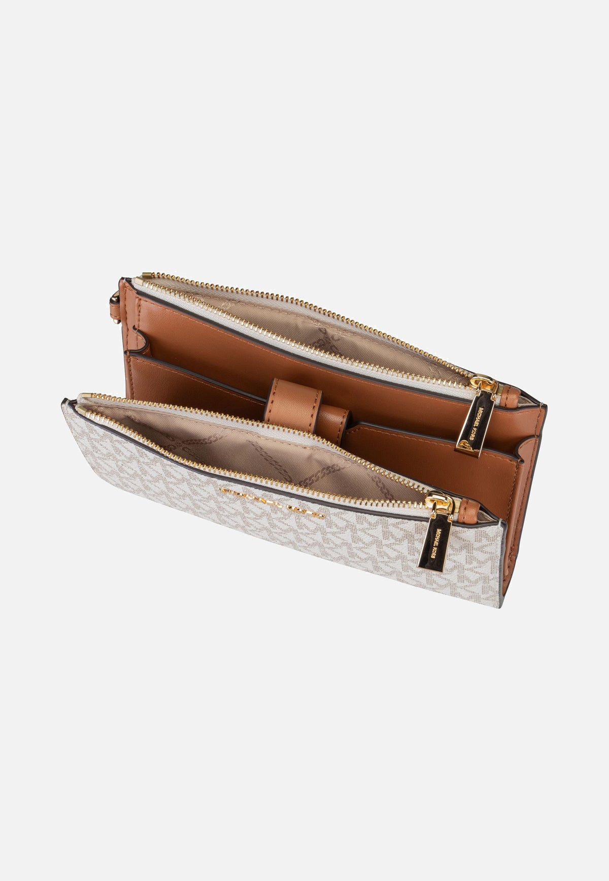 Michael Kors Jet Set Double Zip MK SIG Vanilla Clutch