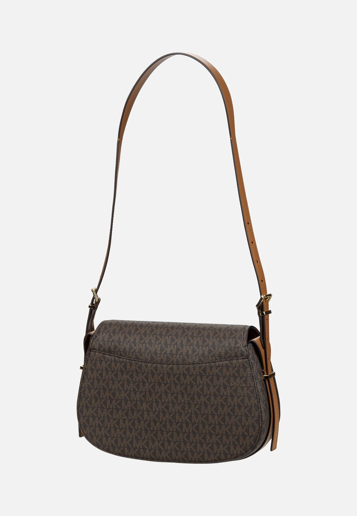 Michael Kors Lydia MD Flap MK SIG Brown/Acorn Saddle Bag