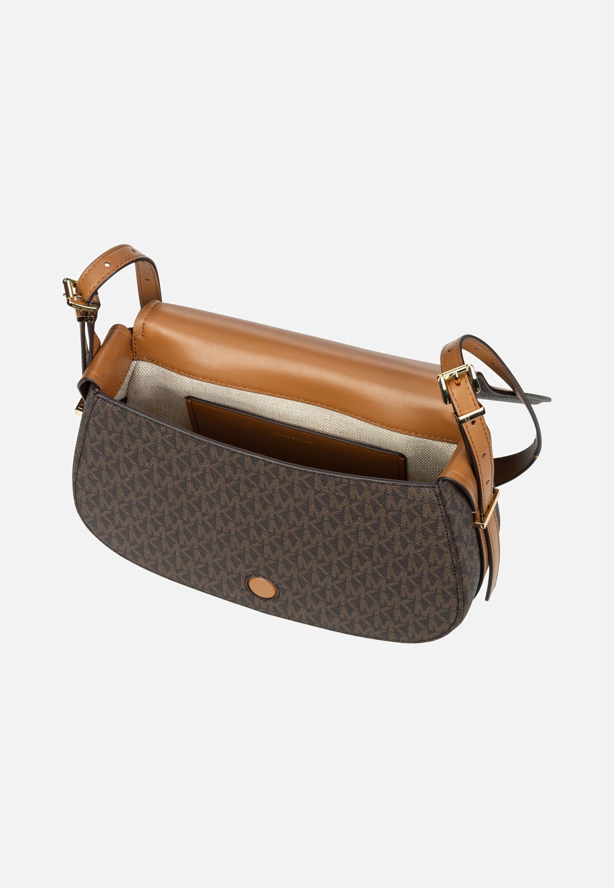 Michael Kors Lydia MD Flap MK SIG Brown/Acorn Saddle Bag