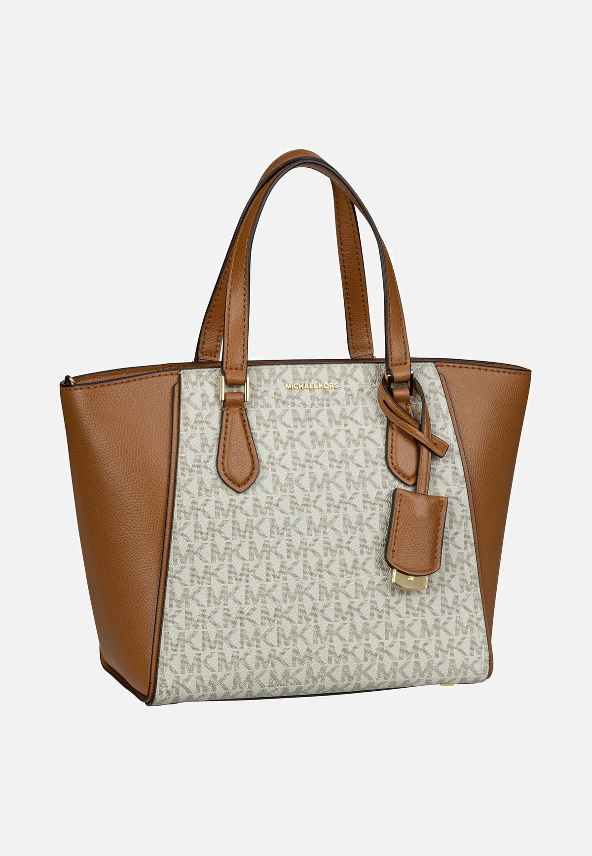 Michael Kors Taryn Small Convertible MK SIG Vanilla/Acorn Handle Bag