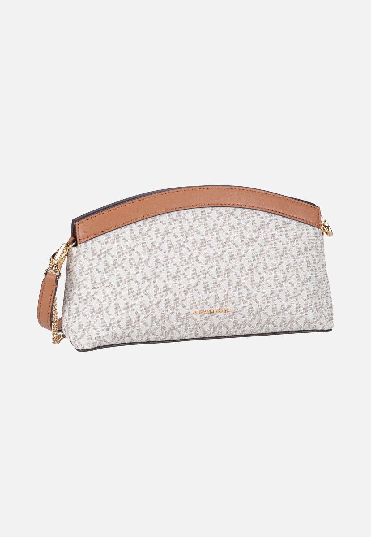 Michael Kors Athena SM Dome Chn Clutch Xbody Vanilla/Acorn Bolso bandolera