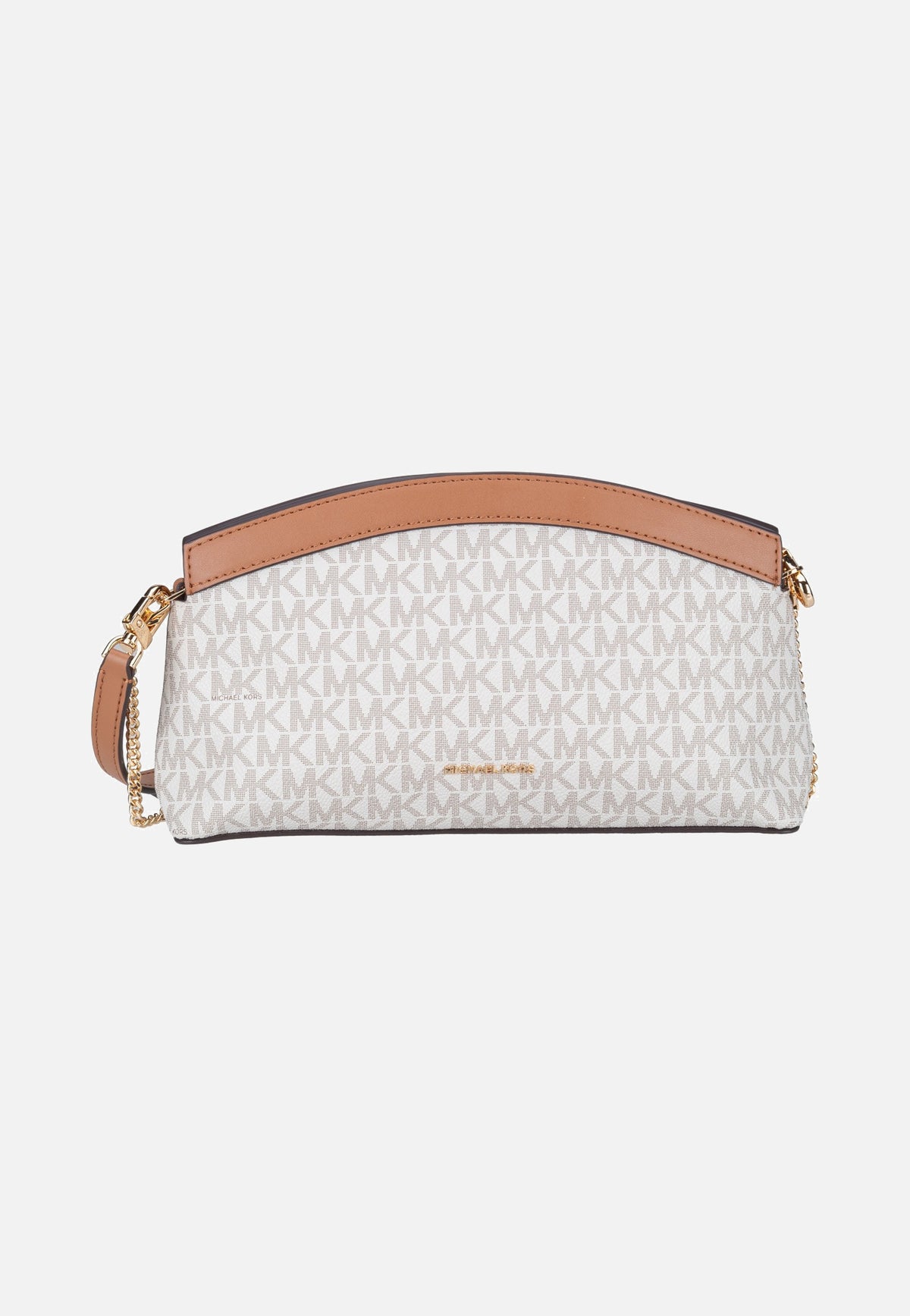 Michael Kors Athena SM Dome Chn Clutch Xbody Vanilla/Acorn Bolso bandolera