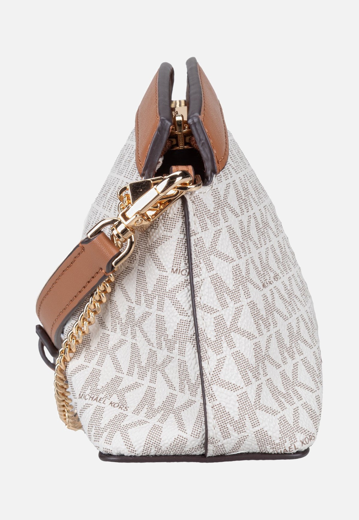 Michael Kors Athena SM Dome Chn Clutch Xbody Vanilla/Acorn Bolso bandolera