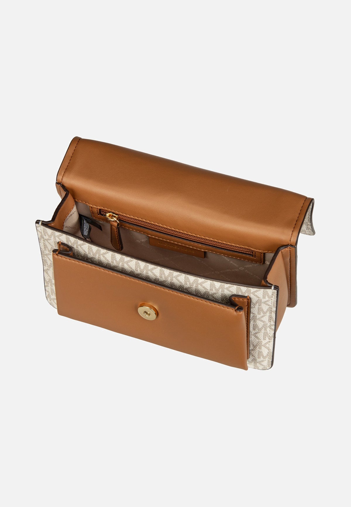 Michael Kors Claire LG Shoulder MK Sig Vanilla/Acorn Shoulder Bag