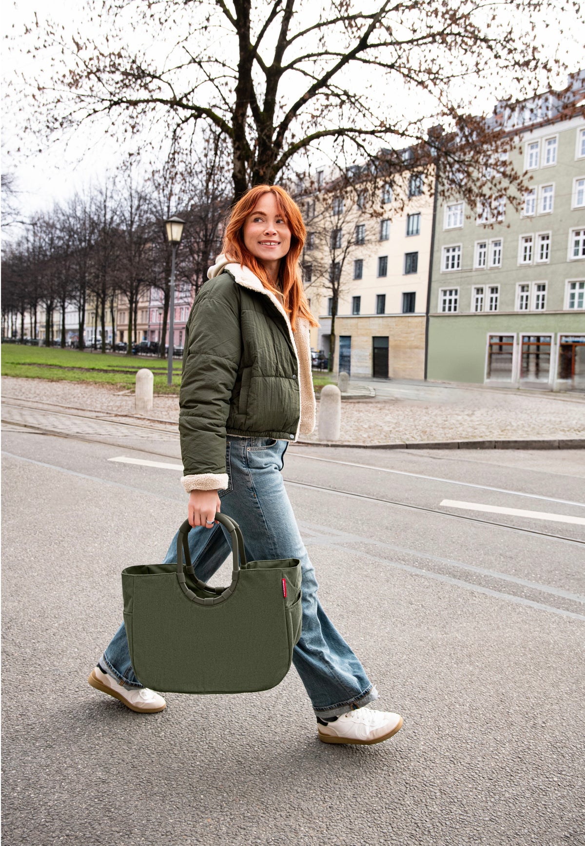 reisenthel Loopshopper L Cord Dark Matcha Carrello della spesa