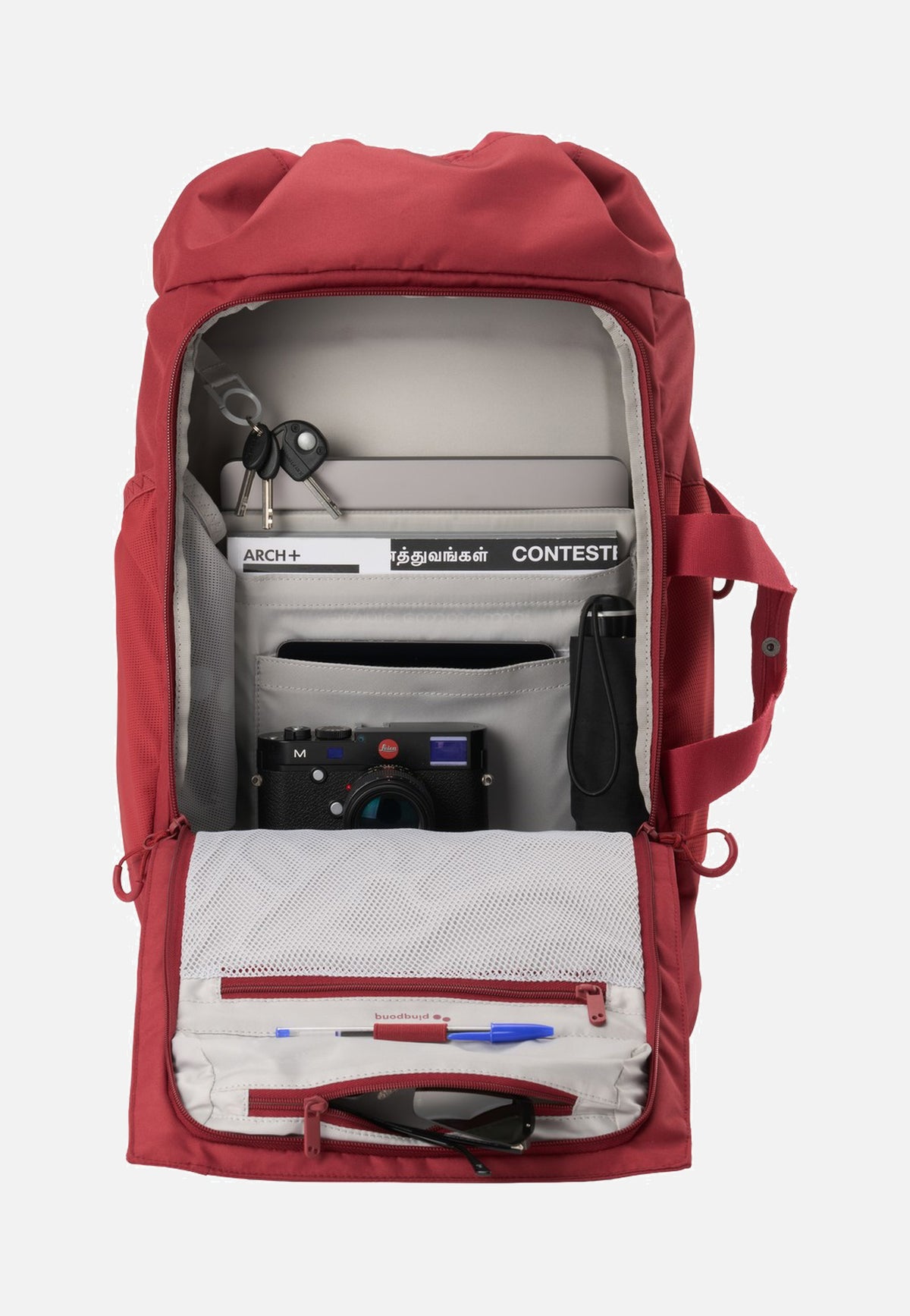 pinqponq Blok Large Sienna Red Mochila de viaje