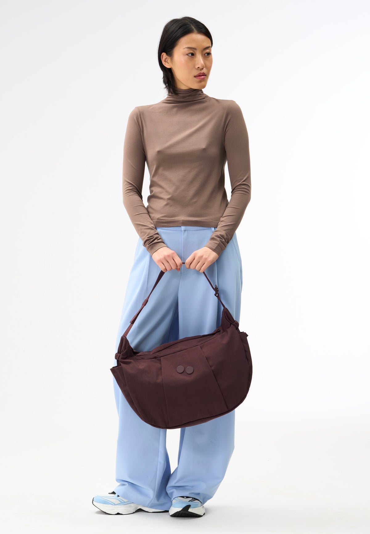 pinqponq Krumm Large Crinkle Mahagoni Borsa Hobo
