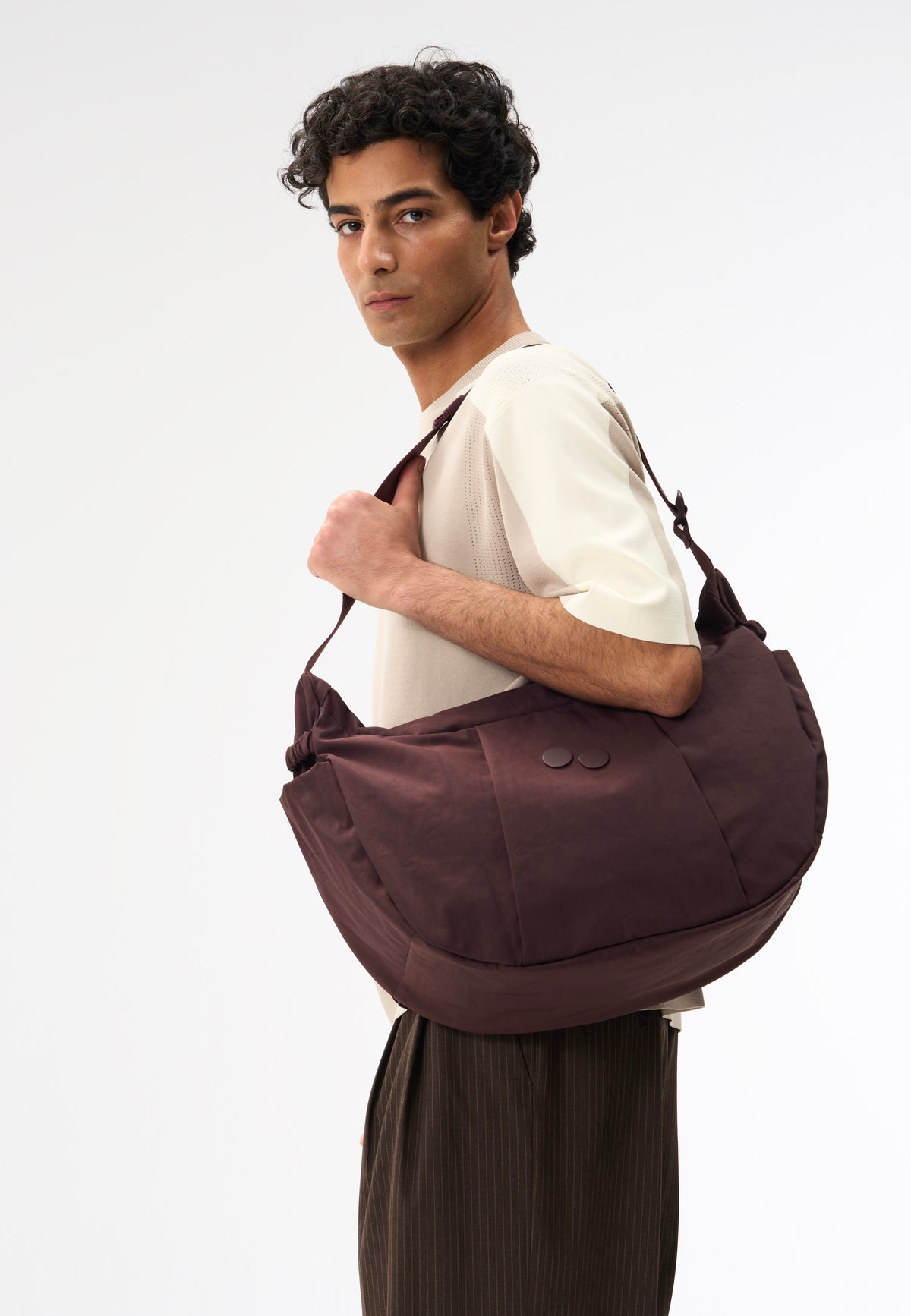 pinqponq Krumm Large Crinkle Mahagoni Borsa Hobo