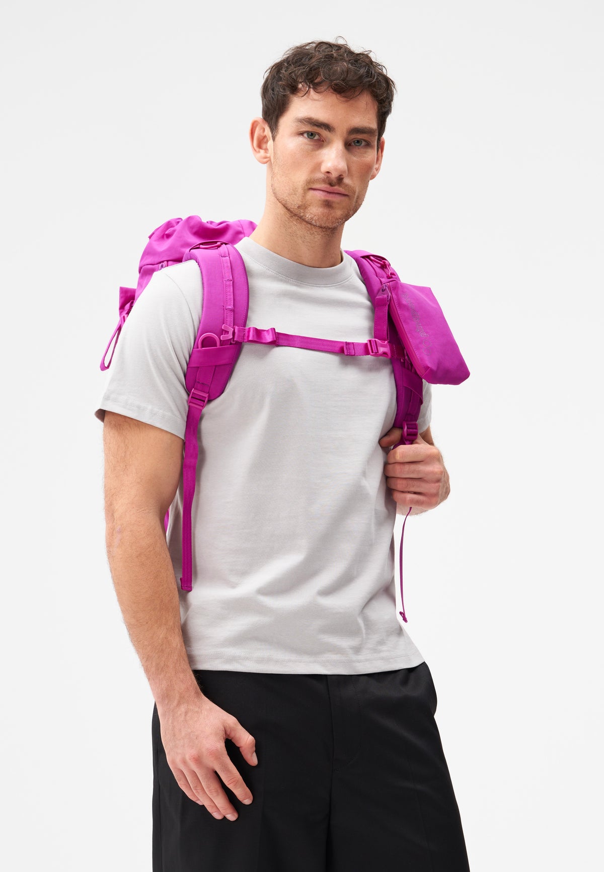 pinqponq Blok Medium Crinkle Fuchsia Zaino