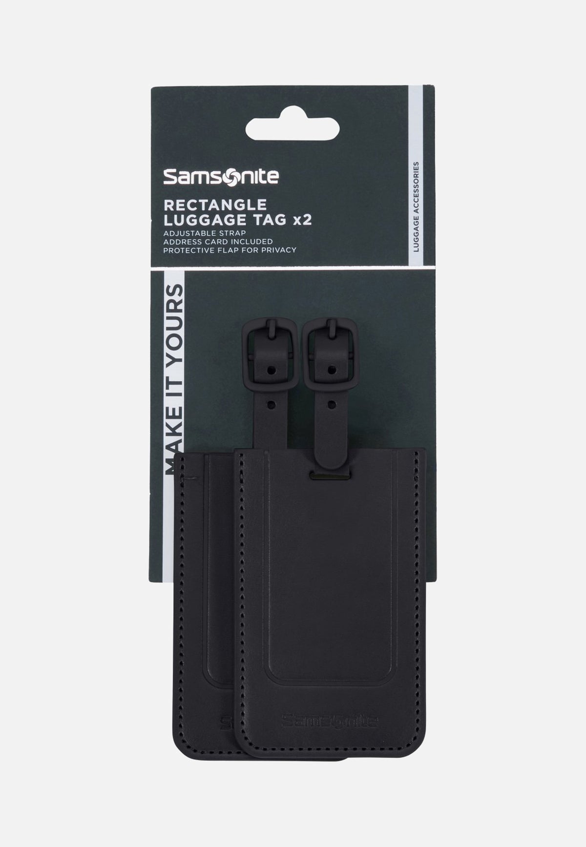 Samsonite Rectangle Luggage Tag Pack Of 2 Black Etichetta per valigia