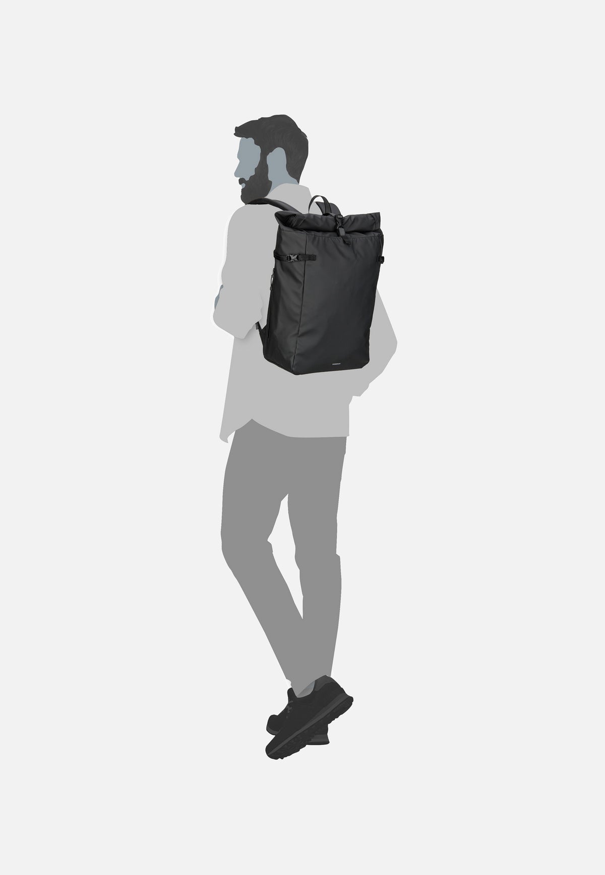 Sandqvist Arnold Black Rolltop Backpack