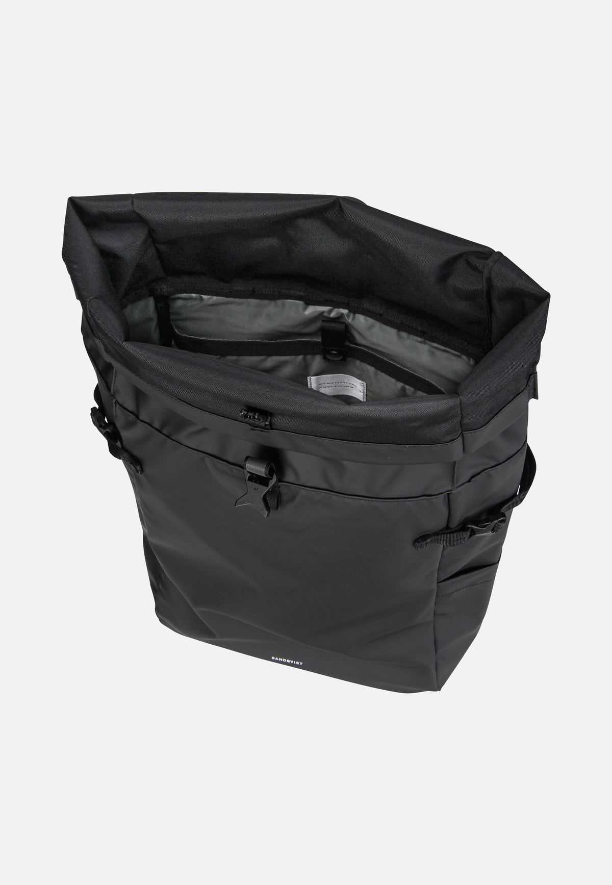 Sandqvist Arnold Black Rolltop Backpack