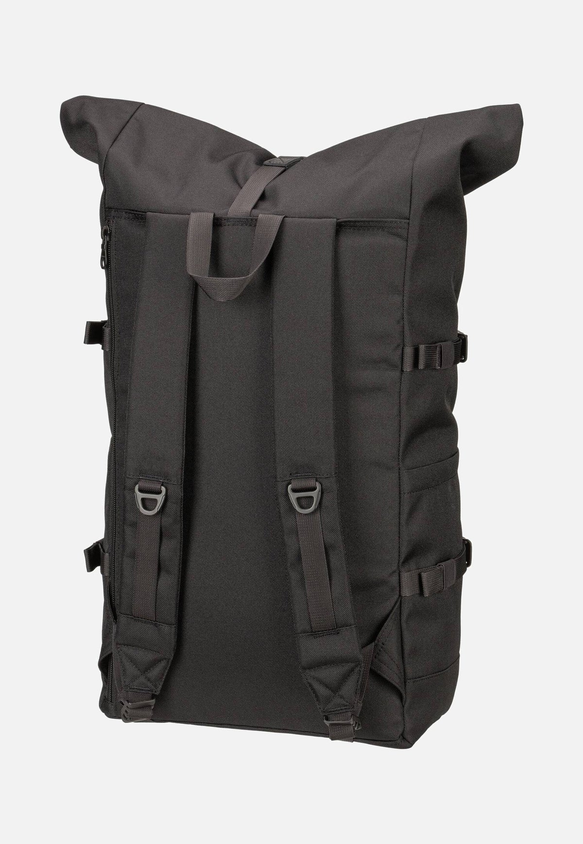 Sandqvist Icon BP L Black/Black Leather Rolltop Backpack