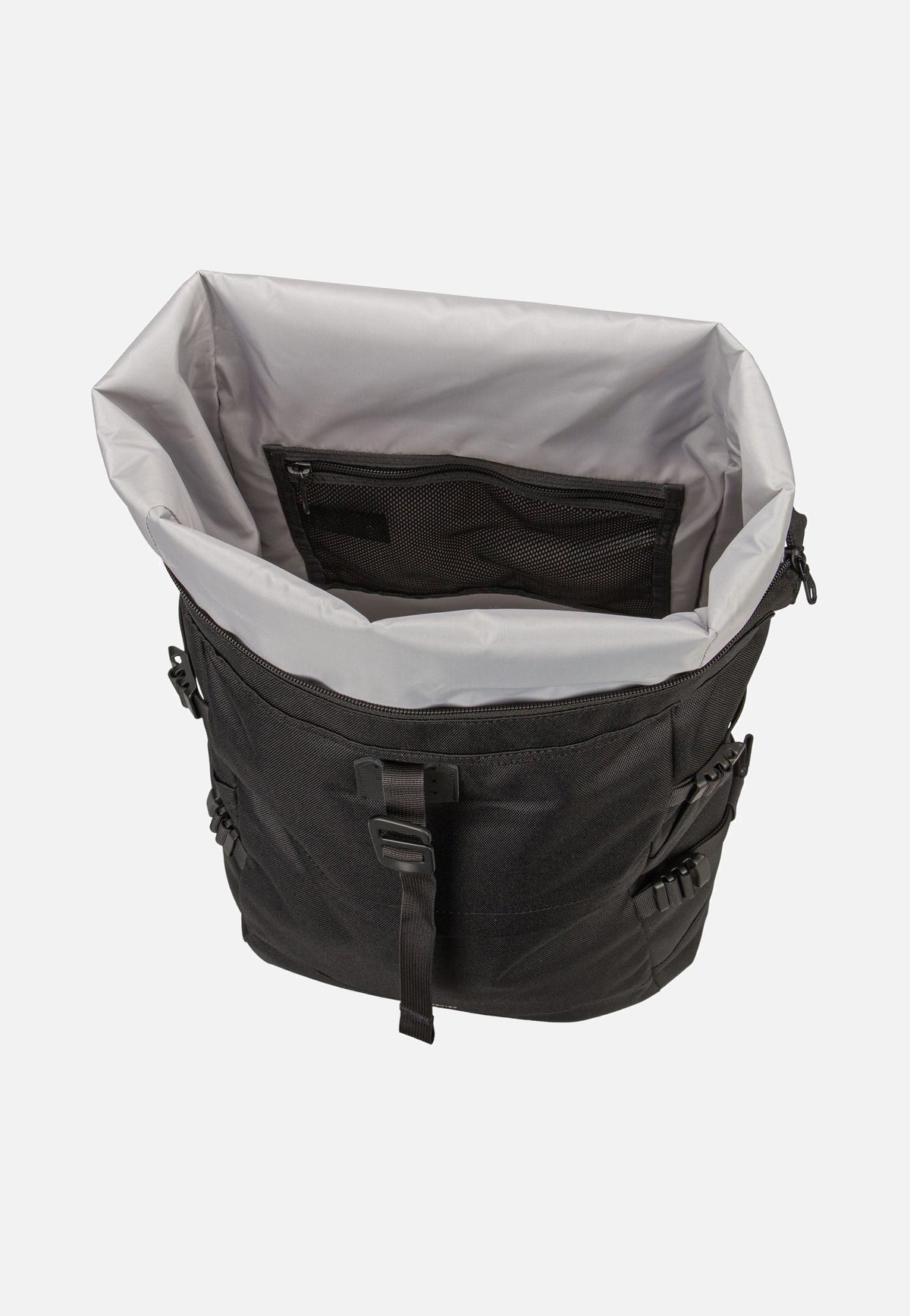 Sandqvist Icon BP L Black/Black Leather Rolltop Backpack