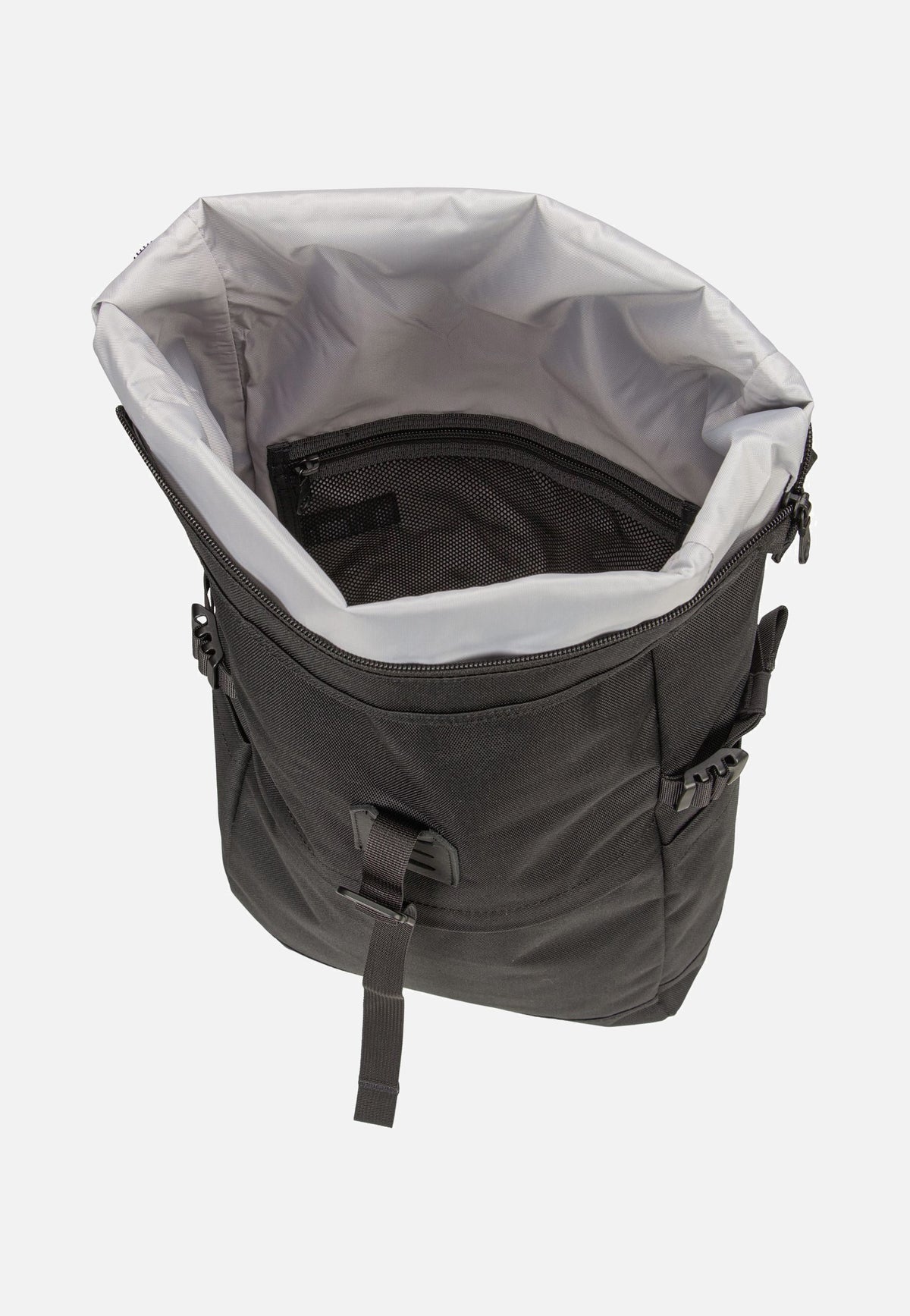 Sandqvist Icon BP M Black/Black Leather Rolltop Backpack