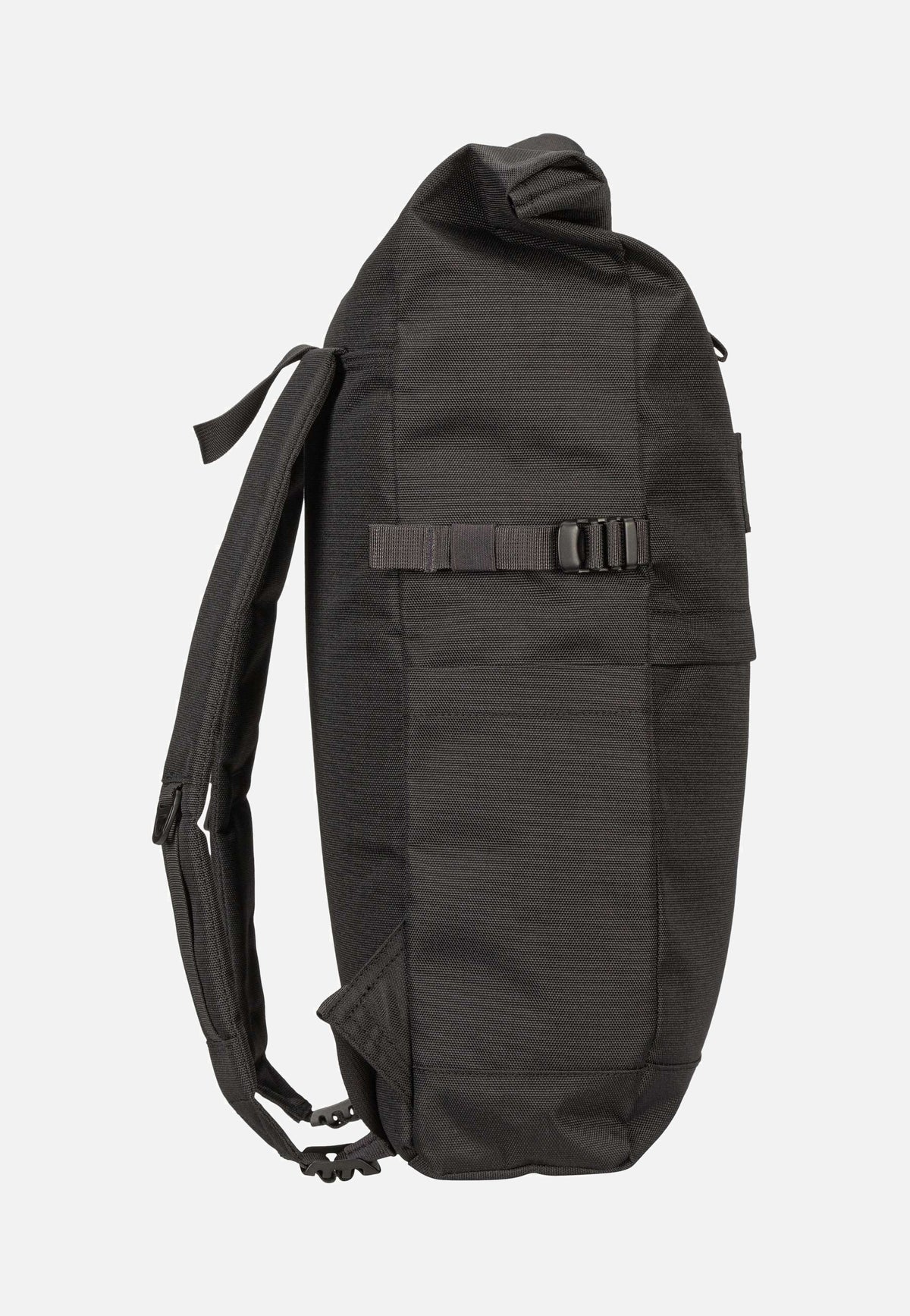 Sandqvist Icon BP M Black/Black Leather Rolltop Backpack