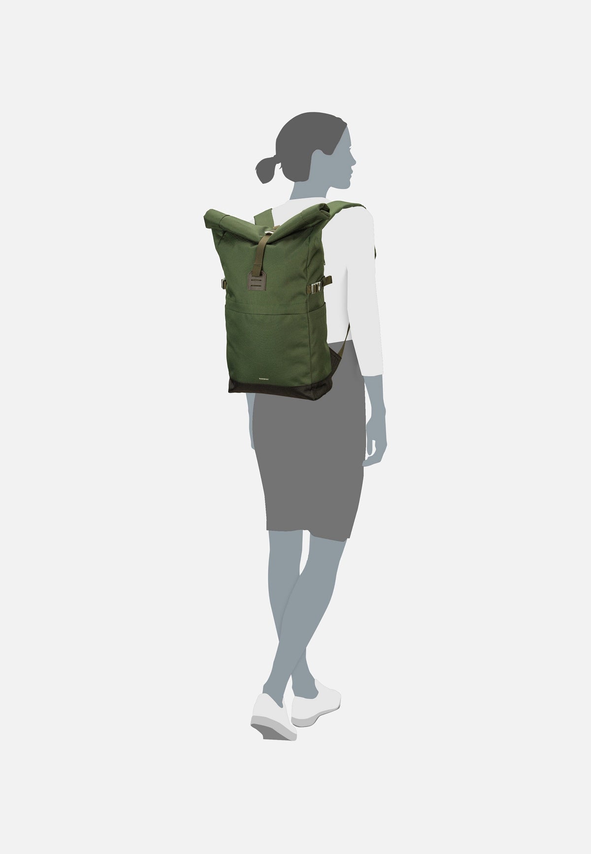Sandqvist Icon Rolltop BP M Dawn Green Rolltop Backpack