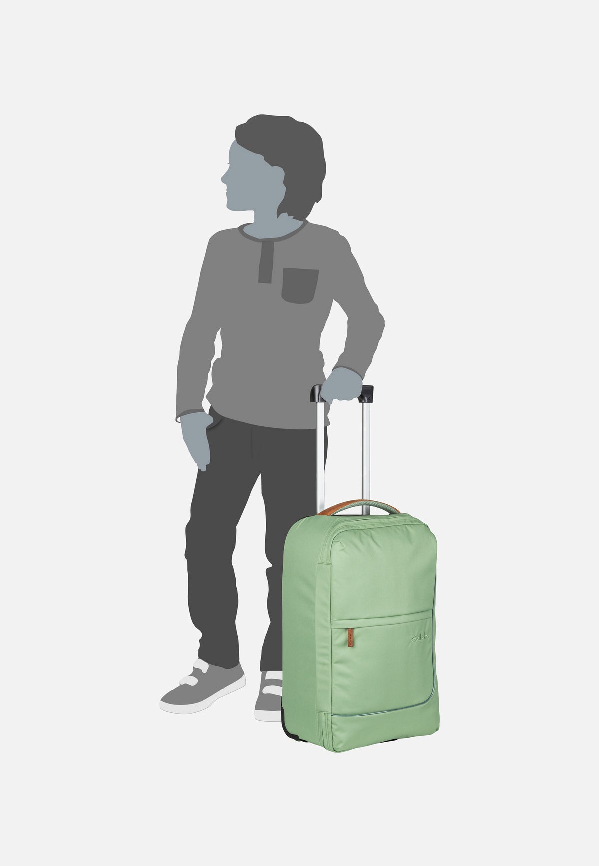satch satch Flow Pure S Trolley Pure Coral Suitcase
