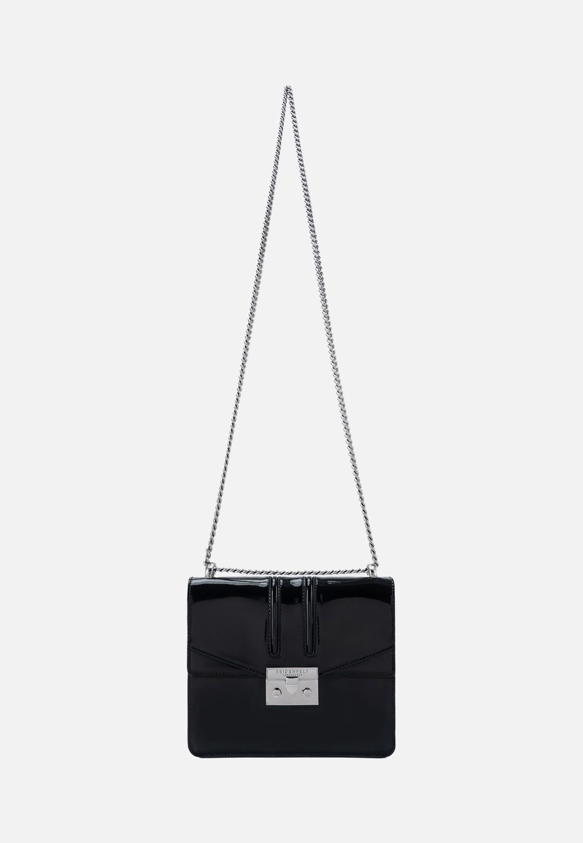 Seidenfelt Roros Mirror Patent Black Borsa da sera