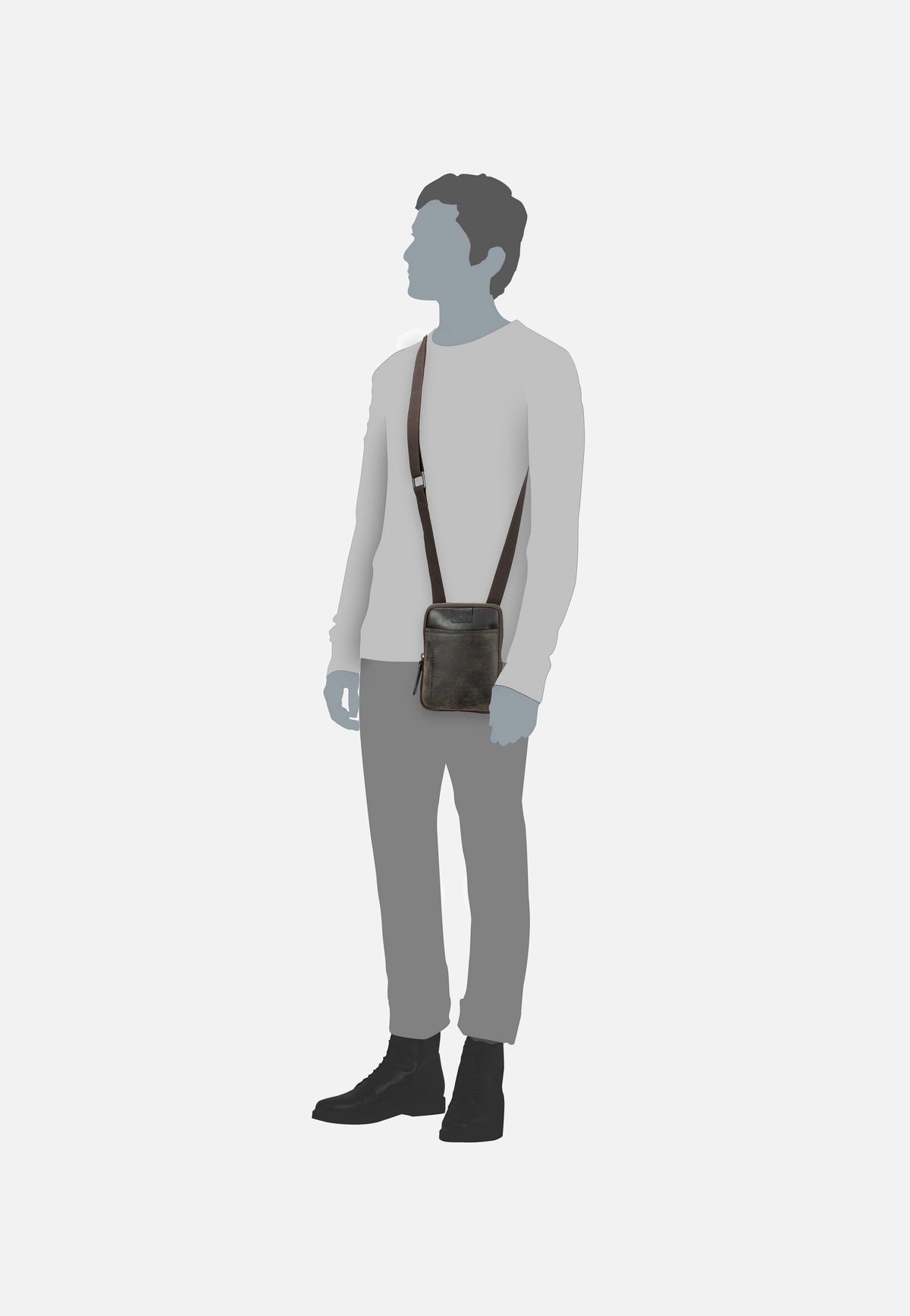 Strellson Brick Lane Brian XSVZ 1 Dark Brown Crossbody Bag