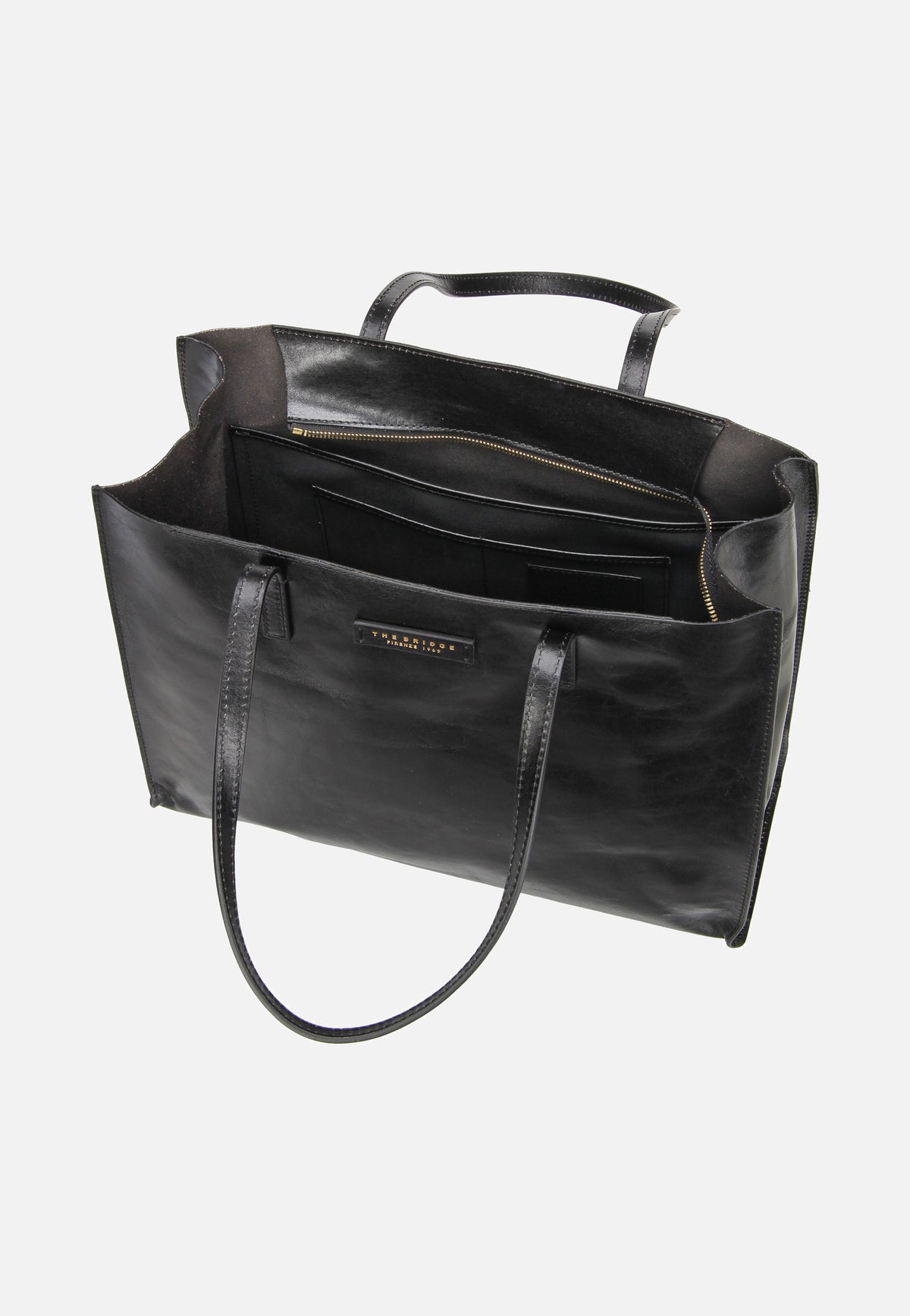 The Bridge Mirra Shopping with Zip 1314 Nero/Oro Acquirente