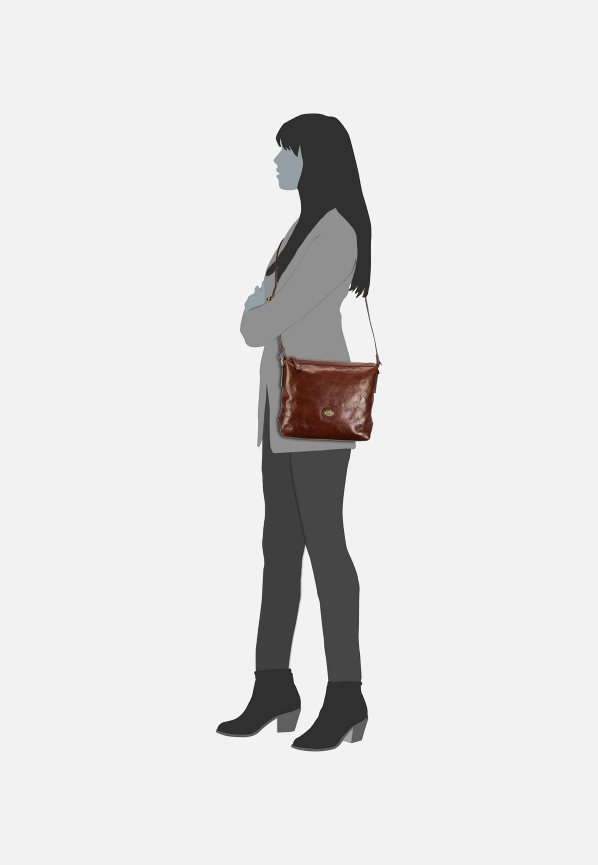 The Bridge Story Donna Handtasche Braun Borsa a marsupio