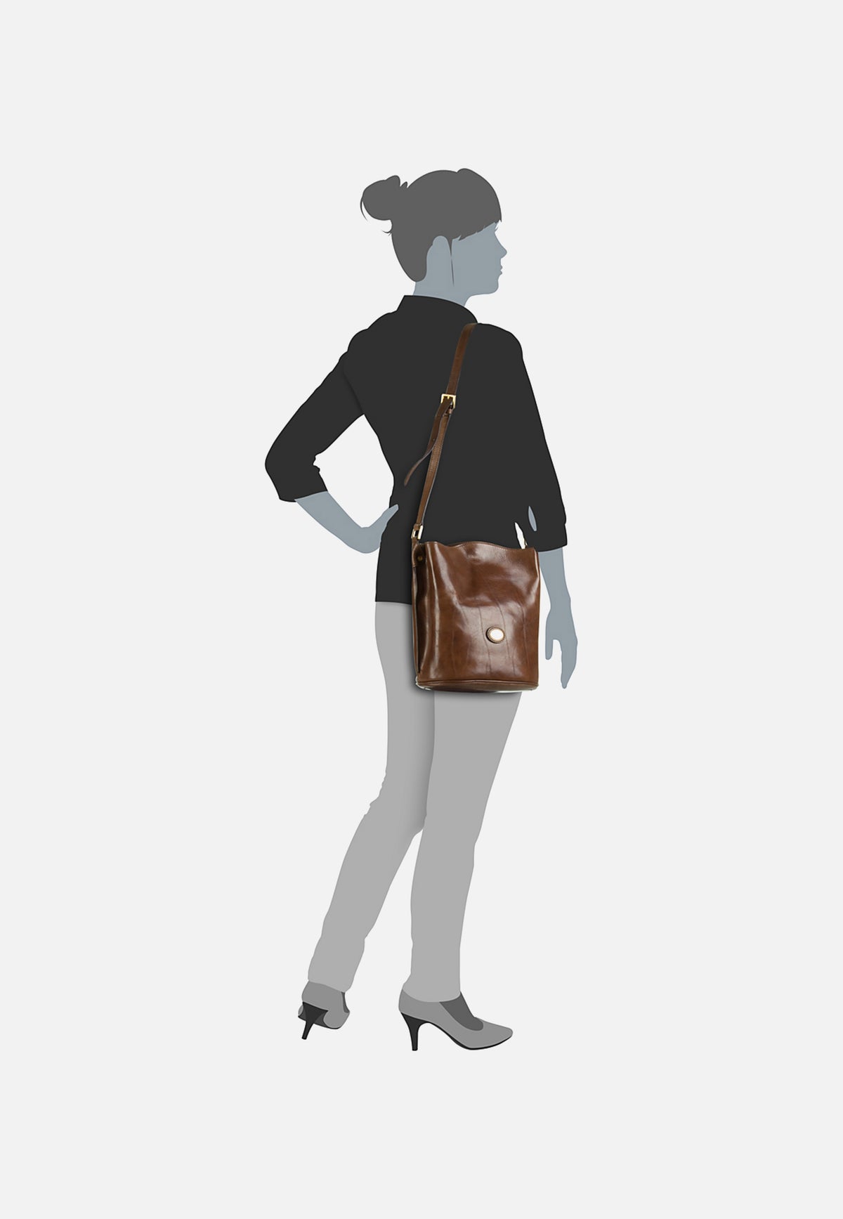 The Bridge Story Donna Ledertasche Braun Borsa a marsupio