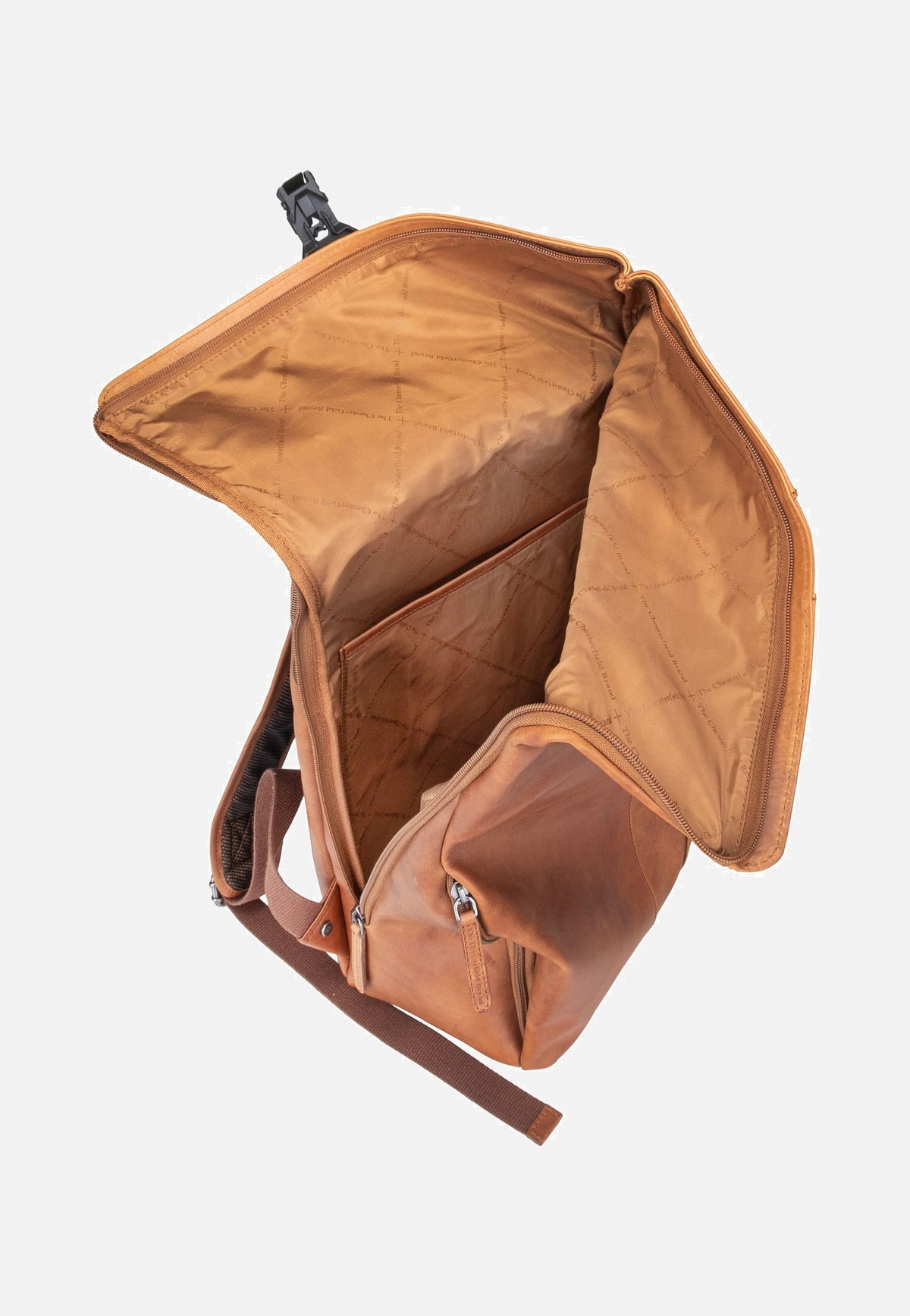 The Chesterfield Brand Savona 0322 Cognac Rolltop Backpack