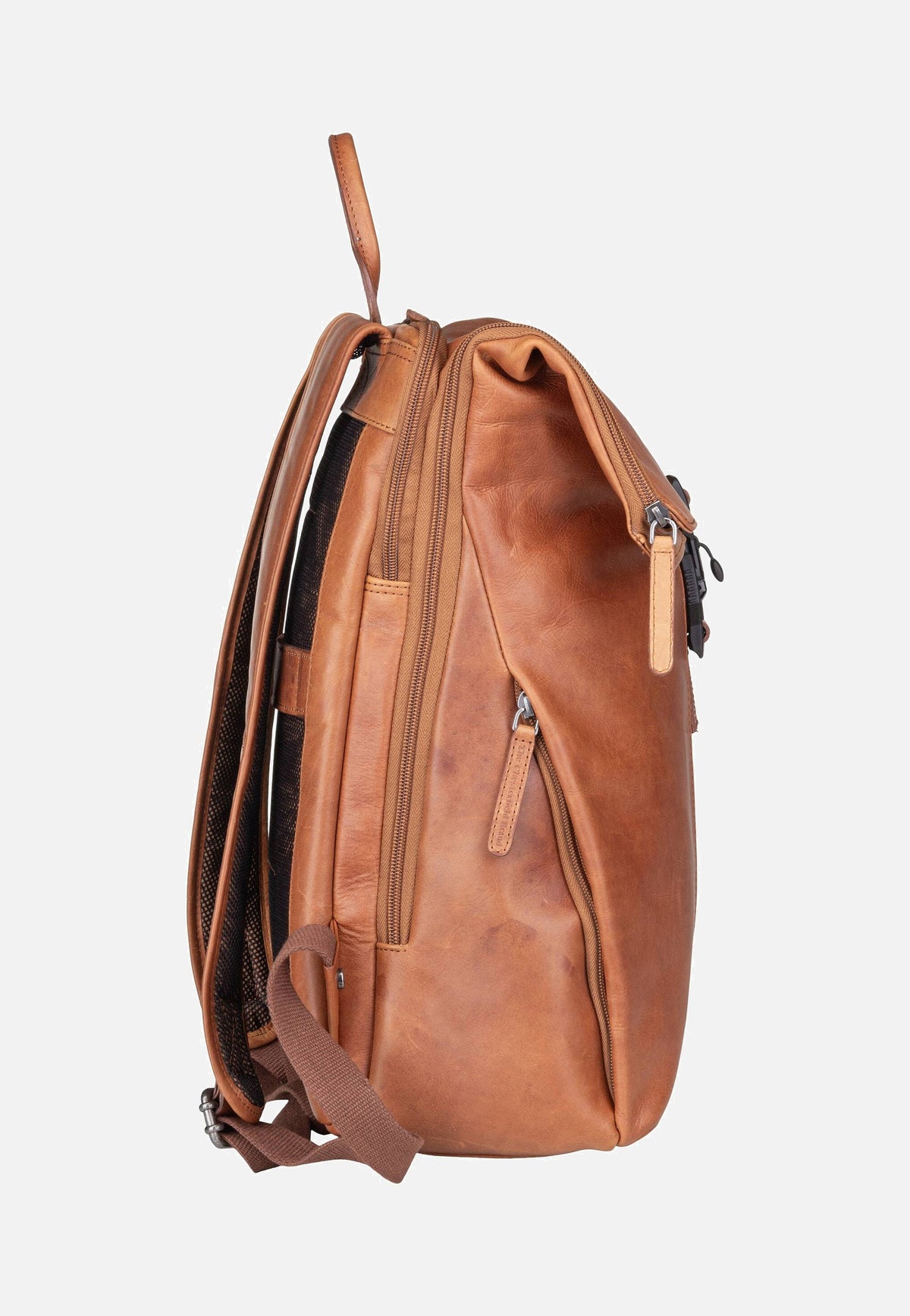 The Chesterfield Brand Savona 0322 Cognac Rolltop Backpack