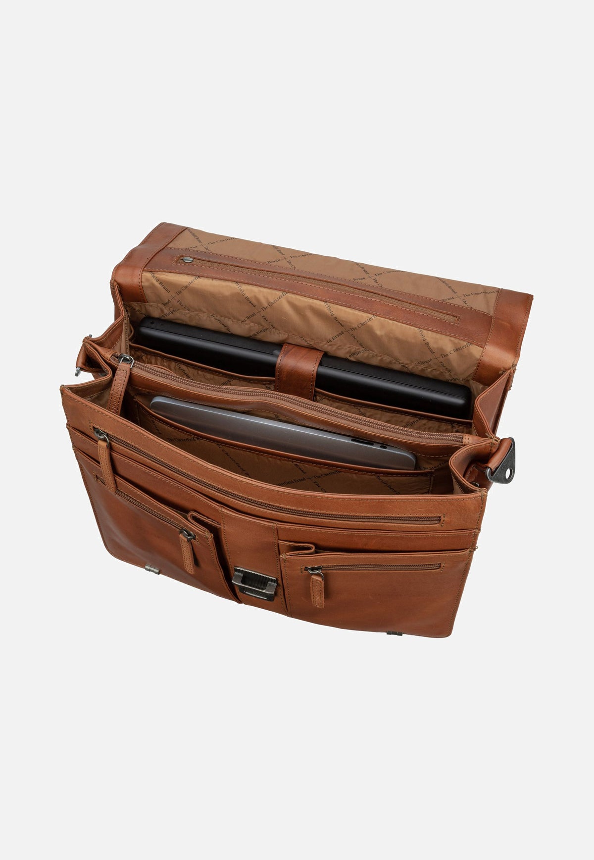 The Chesterfield Brand Stuttgart 1071 Cognac Briefcase