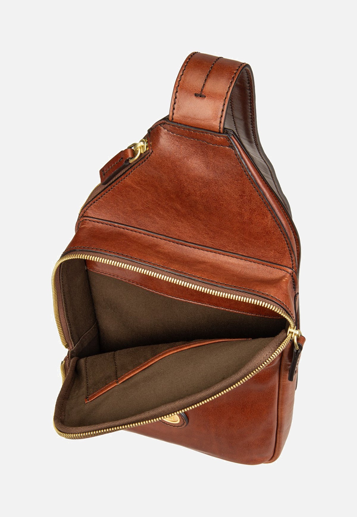 The Bridge Story Uomo Sling Pack Marrone/Oro Draagtas