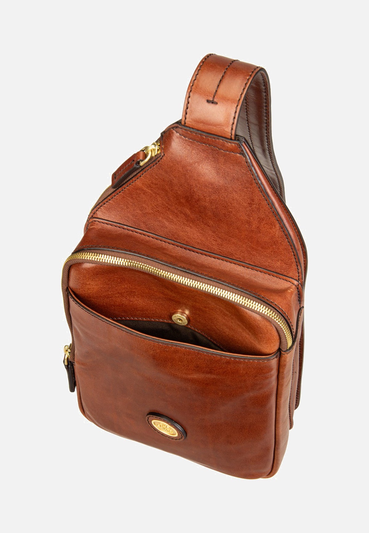 The Bridge Story Uomo Sling Pack Marrone/Oro Draagtas