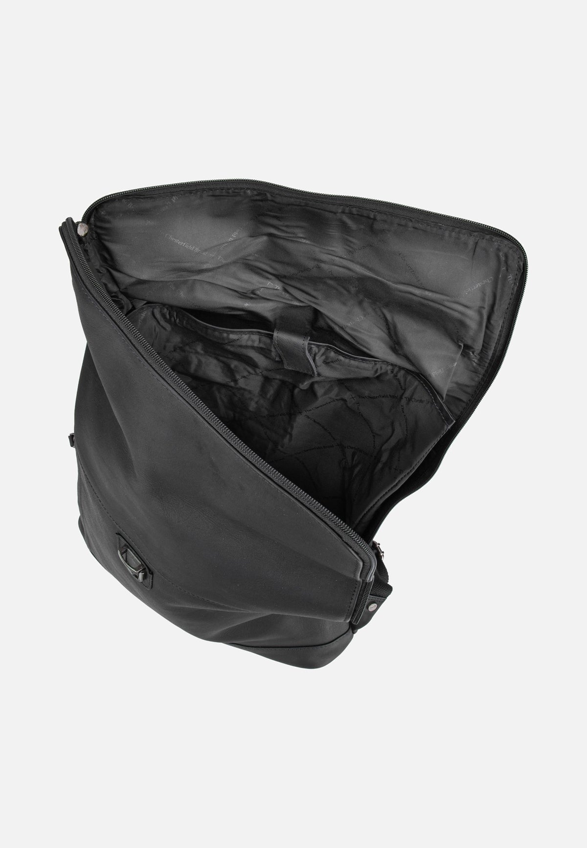 The Chesterfield Brand Larsson 0338 Black Rolltop Backpack