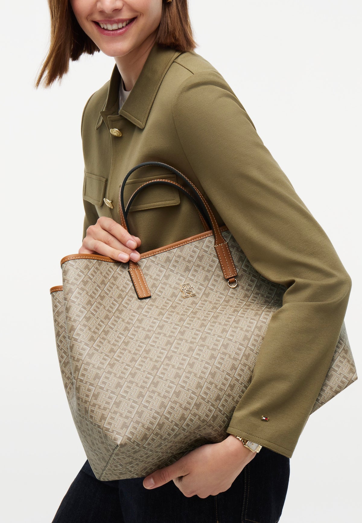 Tommy Hilfiger TH Monoplay Satchel Neutral Mix Satchel