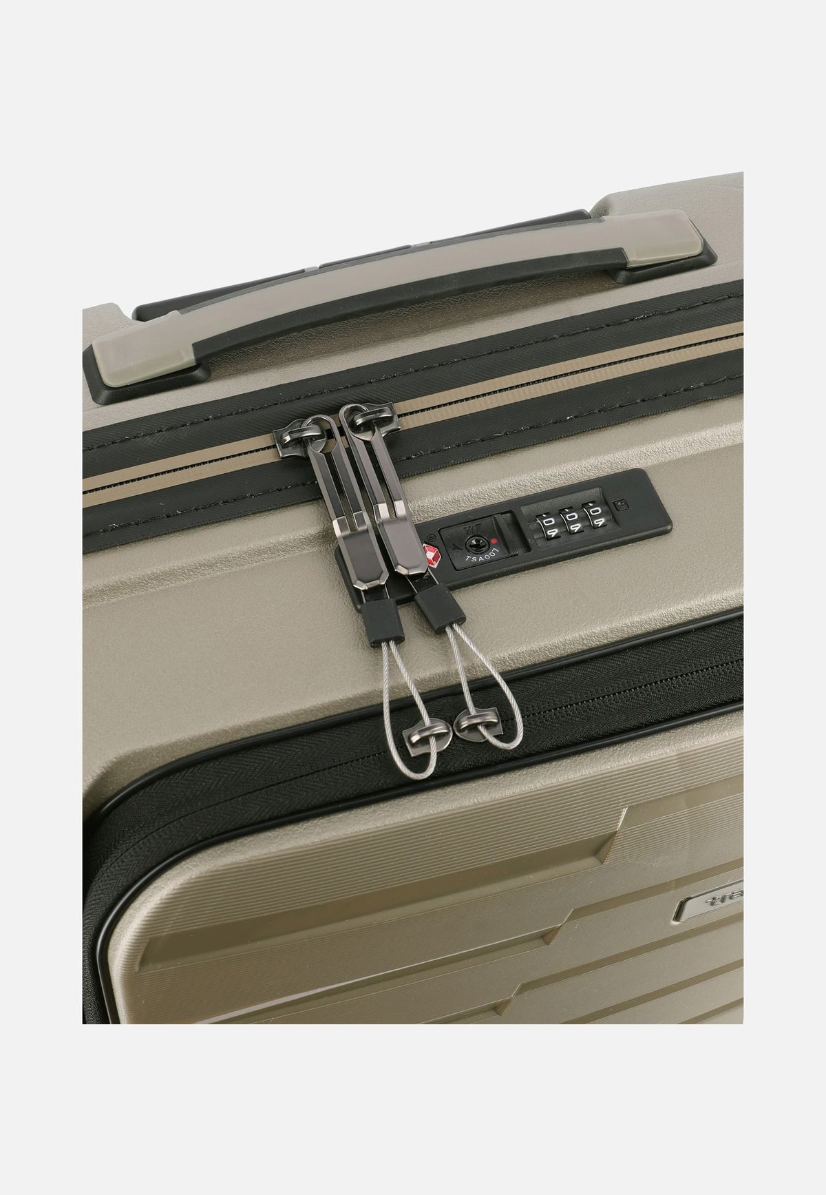 travelite Air Base 4-Rad Trolley S Vortasche Champagner Suitcase