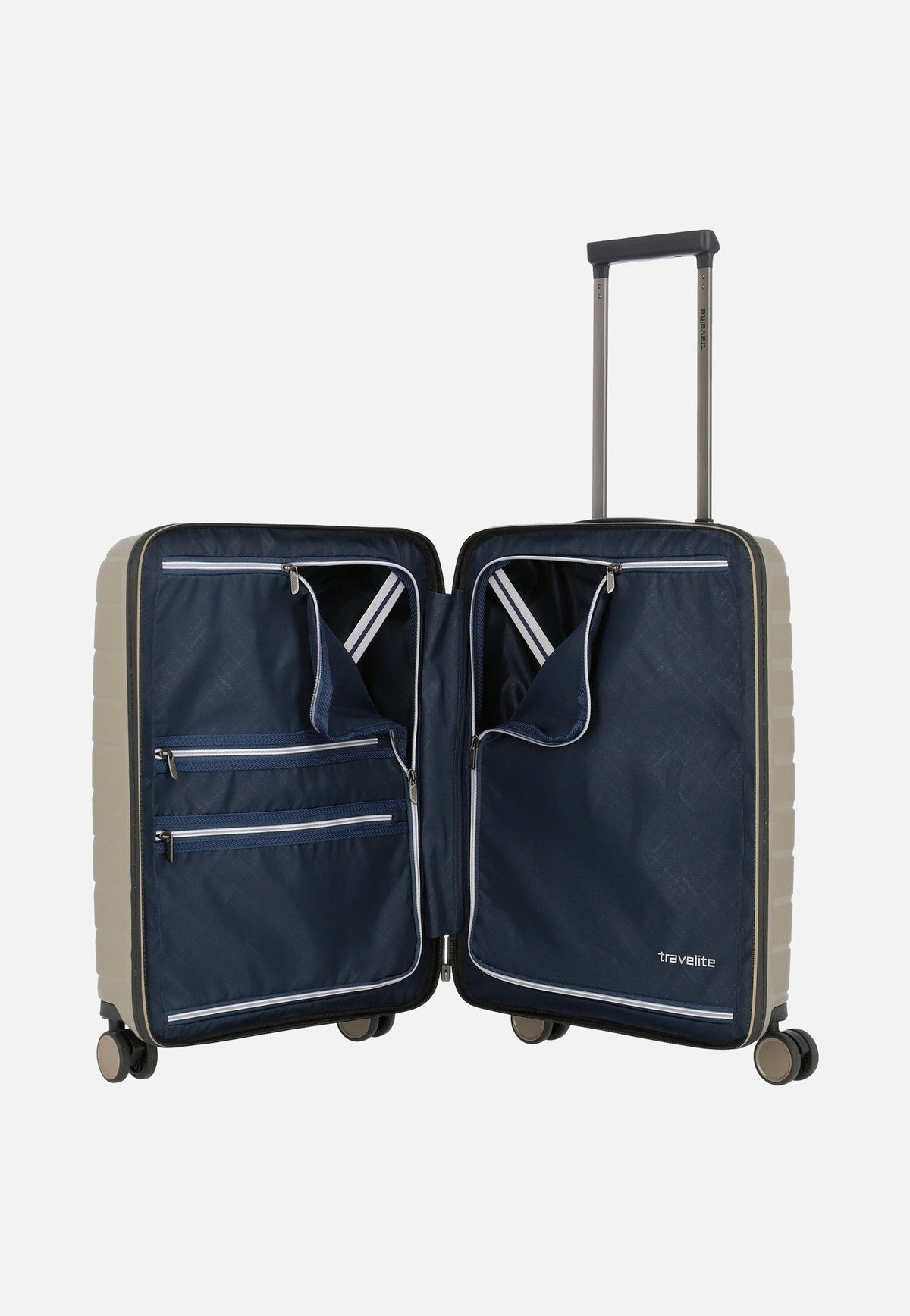 travelite Air Base 4-Rad Trolley S Vortasche Champagner Suitcase