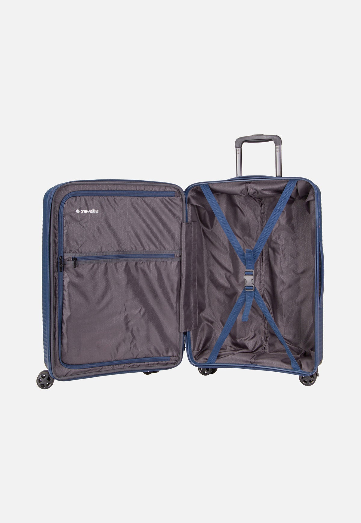 travelite Air Stripe Trolley 4w M exp. Navy Valigia